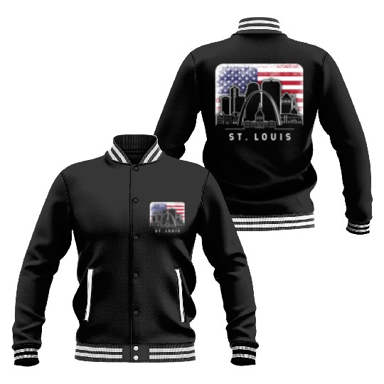 St. Louis Missouri American Flag Vintage Baseball Jackets