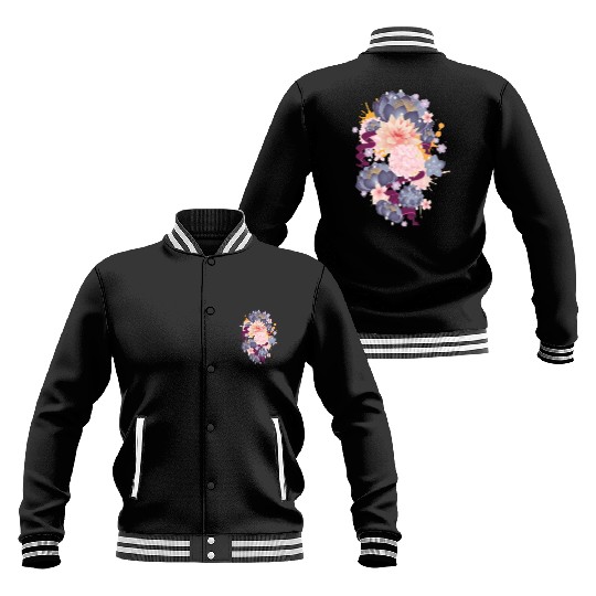 Composition of water lilies, hydrangeas & succulen Baseball Jackets