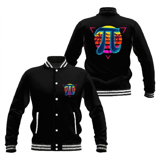 Funny Pi Day Vintage Nerd Geek Pie 3.14 Sunset Baseball Jackets