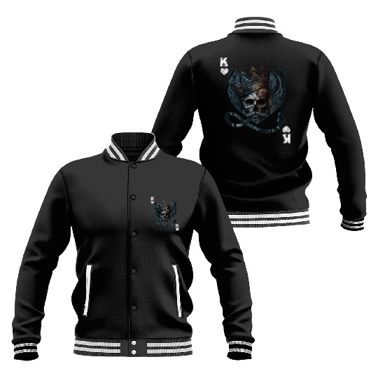 Heart King Playing Card Halloween Gothic Fan Baseball Jackets