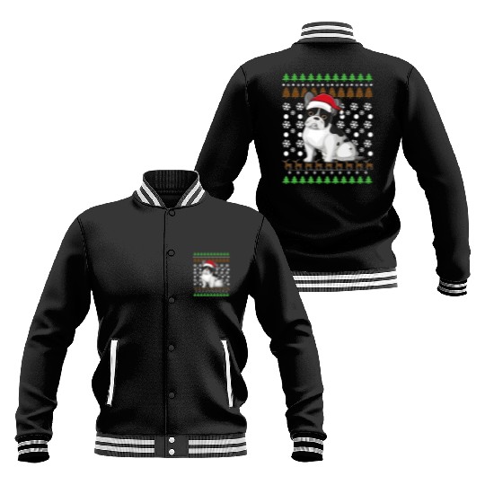 Merry Christmas, French Bulldog, Dog lovers gift Baseball Jackets
