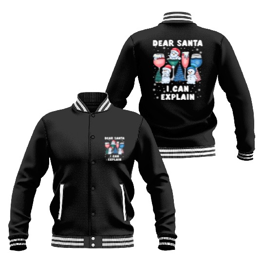 Schneemann Dear Santa I can Explain Funny Baseball Jackets