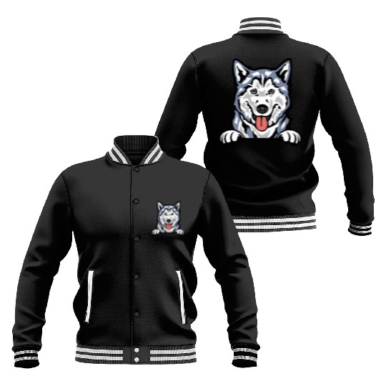 Colored Husky Chronicles: Arctic Elegance Baseball Jackets