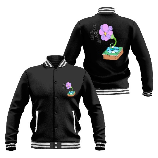 Music Blossom Floreal Surreal Music Lover Design Baseball Jackets