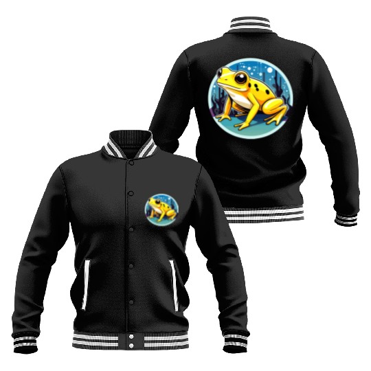 Golden Poison Frog Illustration Baseball Jackets