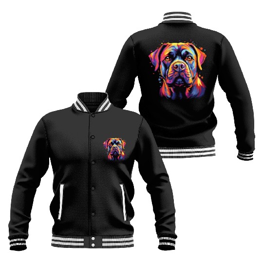 Watercolor Colorful Cane Corso Baseball Jackets