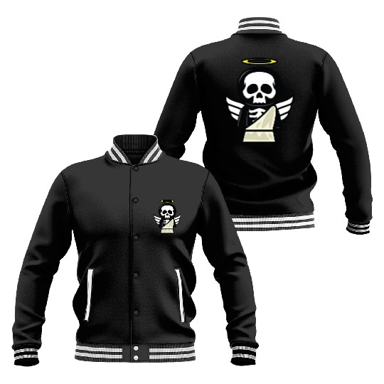 Funny angel skull halloween costume Baseball Jackets