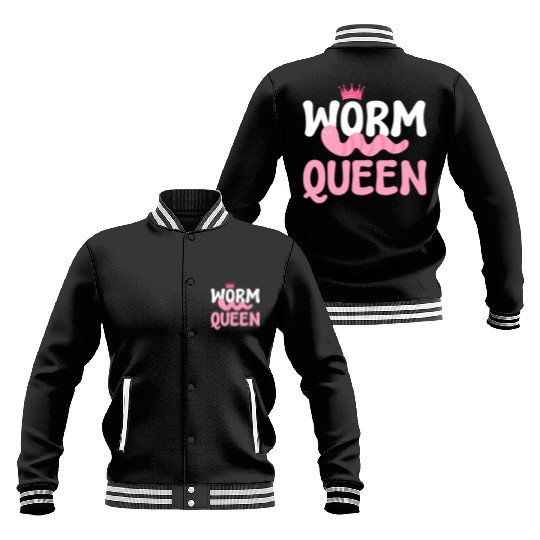 Worm Queen Worm Farming Vermiculture Worm Farmer Baseball Jackets