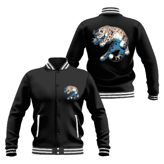 Snow Leopard Leopard White Leopard Baseball Jackets