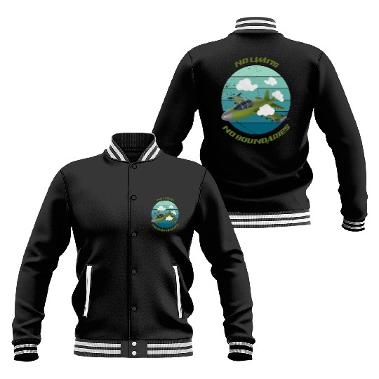 No Limits No Boundaries Jet Design Baseball Jackets