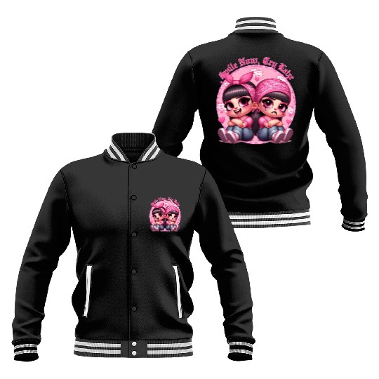 Smile Now Cry Later Drama girls Chicano Art Baseball Jackets