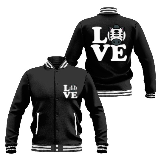 LOVE Zebra Funny Stripes Animal Face African Pun Baseball Jackets
