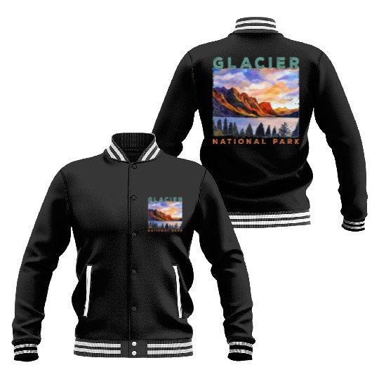 Glacier National Park Retro US Montana Parks Baseball Jackets