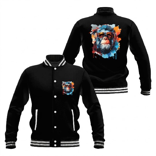 Monkey Head In Cool Baseball Jackets