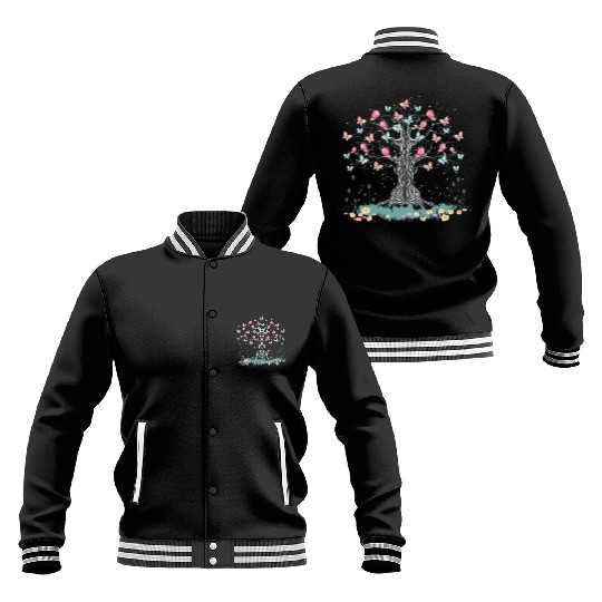 Floral Nature Beautiful Insect Butterfly Tree Butt Baseball Jackets