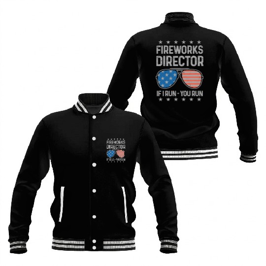 4th Of July Fireworks Funny Fireworks Director Baseball Jackets