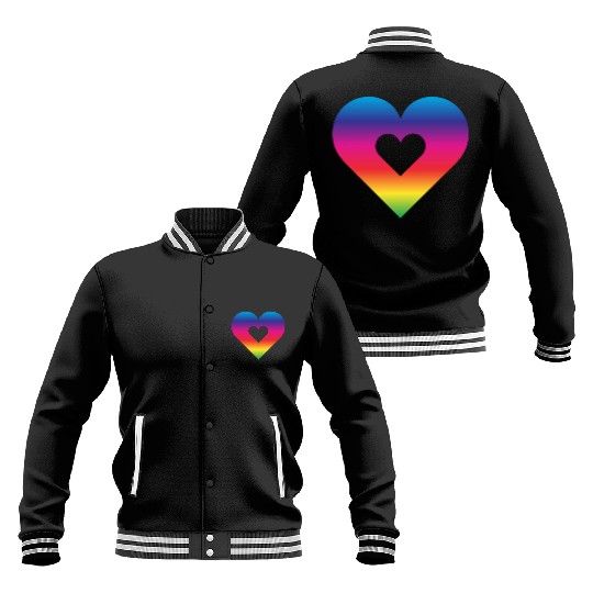 Rainbow Heart Homosexuality LGBT Love Baseball Jackets