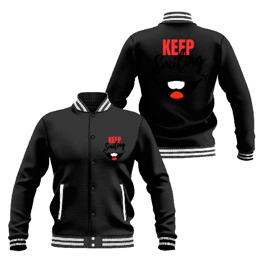 Keep Smiling - Big Smile, joyful design Baseball Jackets