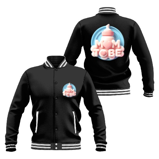 Cute Mom To Be Baby Announcement Design Baseball Jackets