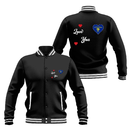 I Love Oregon USA With Oregon Flag In a Heart Prem Baseball Jackets