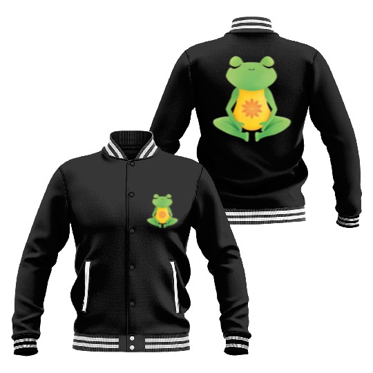 Meditating frog yoga lotus Baseball Jackets