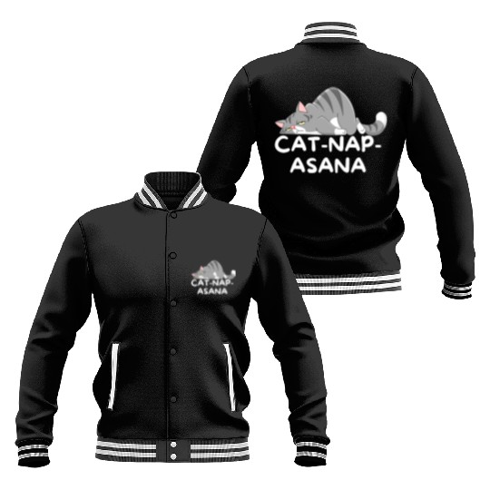 Funny Cat-Nap-Asana sleeping yoga Baseball Jackets