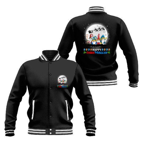 Happy Chrismukkah Gnomes Christmas Hanukkah Baseball Jackets
