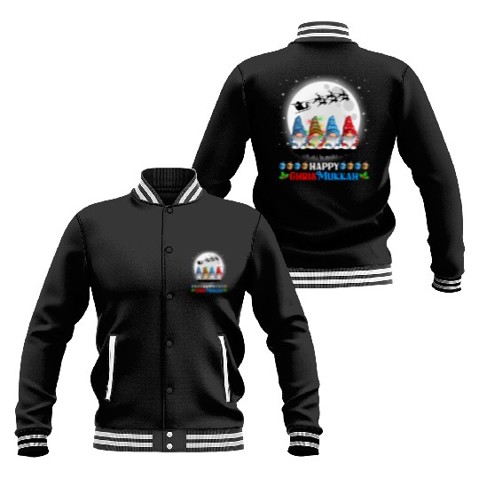 Happy Chrismukkah Gnomes Christmas Hanukkah Baseball Jackets