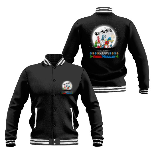 Happy Chrismukkah Gnomes Christmas Hanukkah Baseball Jackets