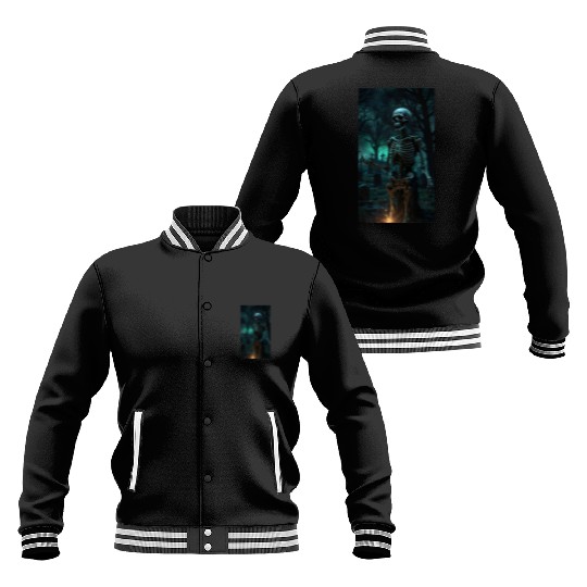 Rising Skeleton in the Graveyard Baseball Jackets
