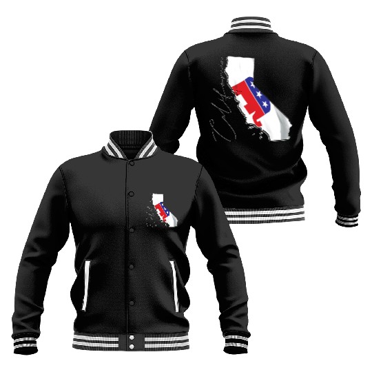 Republican Flag in California State Map CA Baseball Jackets