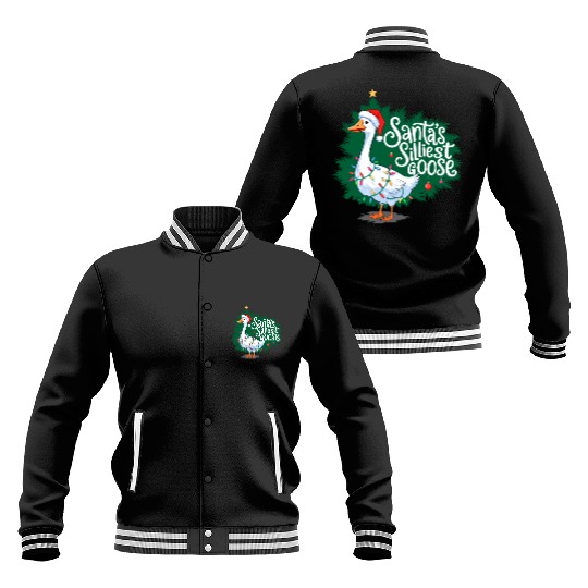 Santa s silliest goose Funny Christmas Family Baseball Jackets