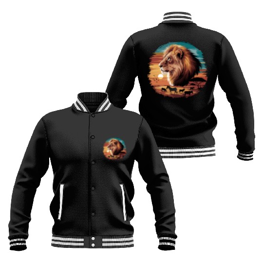 Majestic African Lion Safari Adventure Baseball Jackets