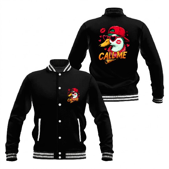 Call Me Duck Valentines Duck Hunting Lover Baseball Jackets