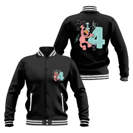 Sesame Street Birthday Design With Elmo 4 Years Baseball Jackets
