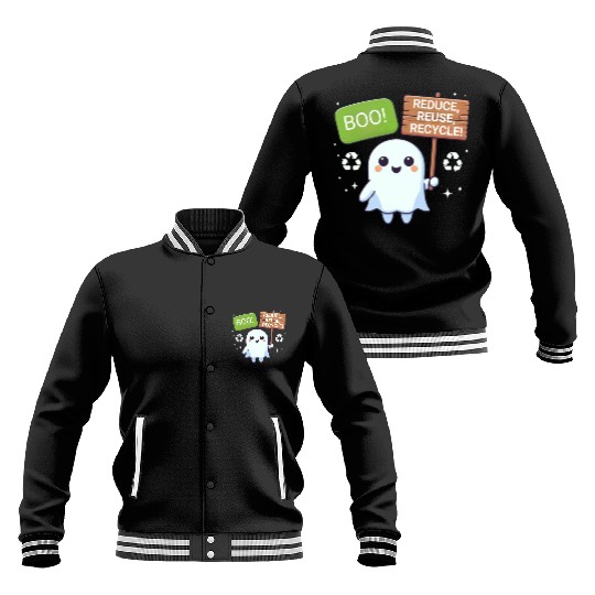 Boo! Reduce, Reuse, Recycle Eco-Friendly sticker Baseball Jackets