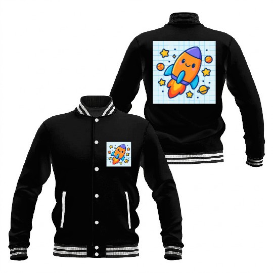 Space rocket Baseball Jackets