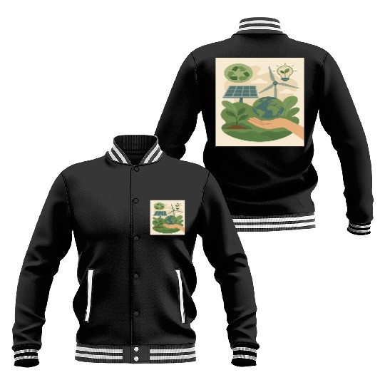 Eco-Friendly Earth Conservation Design Baseball Jackets