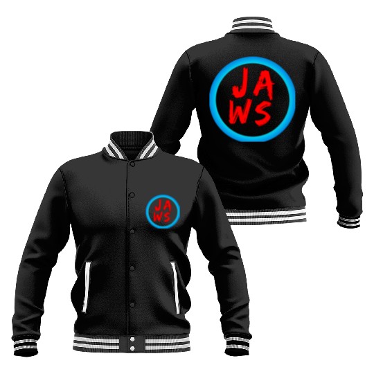 Vibrant Graffiti Style JAWS Logo Baseball Jackets
