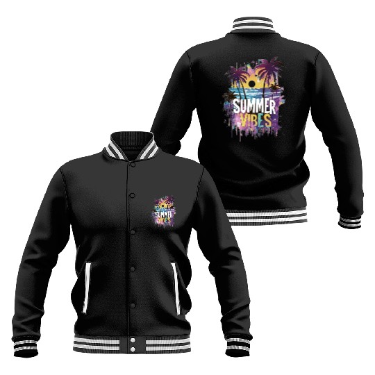 Tropical Sunset Summer Vibes Design Baseball Jackets