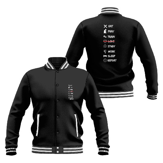 No Time for Love – Work, Gym & Money Motivational Baseball Jackets