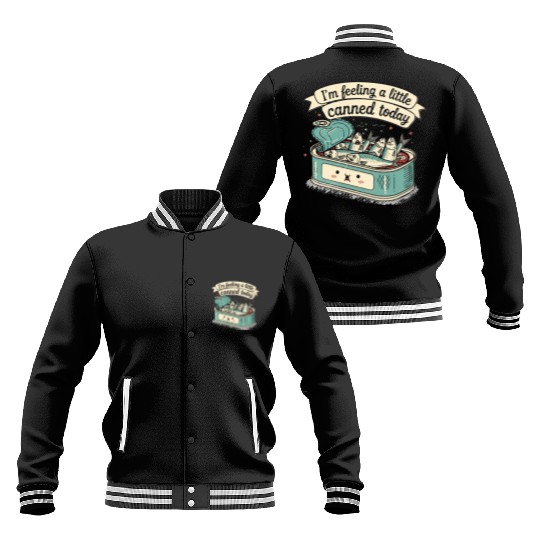 Whimsical Canned Fish Humor Design Baseball Jackets