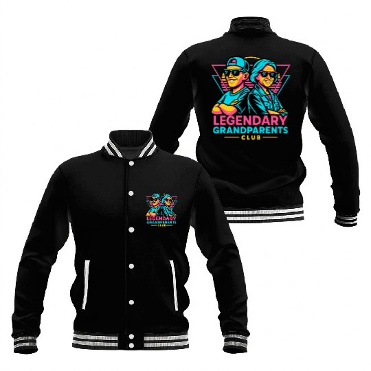 Legendary Grandparents Retro Neon Baseball Jackets