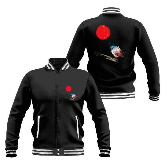Murakami Birds Red Moon Japenese Baseball Jackets