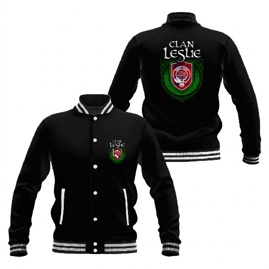 Leslie Surname Scottish Clan Tartan Crest Badge Baseball Jackets