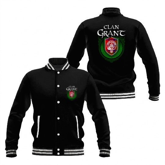 Grant Surname Scottish Clan Tartan Crest Badge Baseball Jackets
