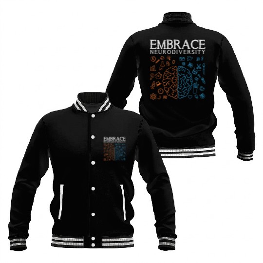 Embrace ADHD Autism ASD Neurodiversity Baseball Jackets