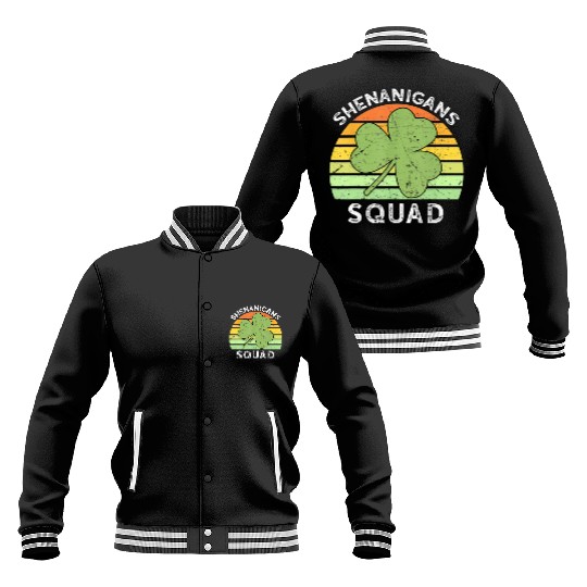 Shenanigans Squad Matching Vintage St Patricks Day Baseball Jackets