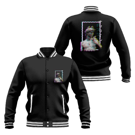 Greek Statue Ancient Vaporwave Synthwave Glitch Baseball Jackets
