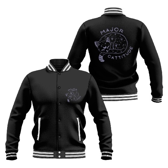 major cattitude cute cat , gift for girl cats love Baseball Jackets